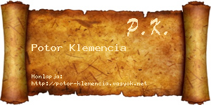 Potor Klemencia névjegykártya